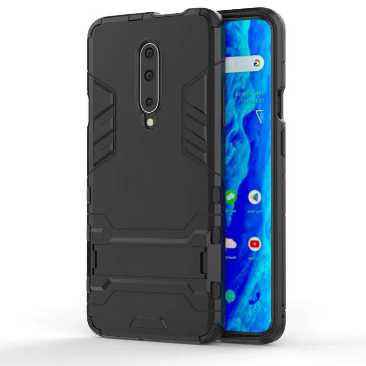 Shockproof PC + TPU Case for OnePlus 7 Pro, with Holder(Black)