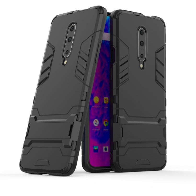 Shockproof PC + TPU Case for OnePlus 7 Pro, with Holder(Black)
