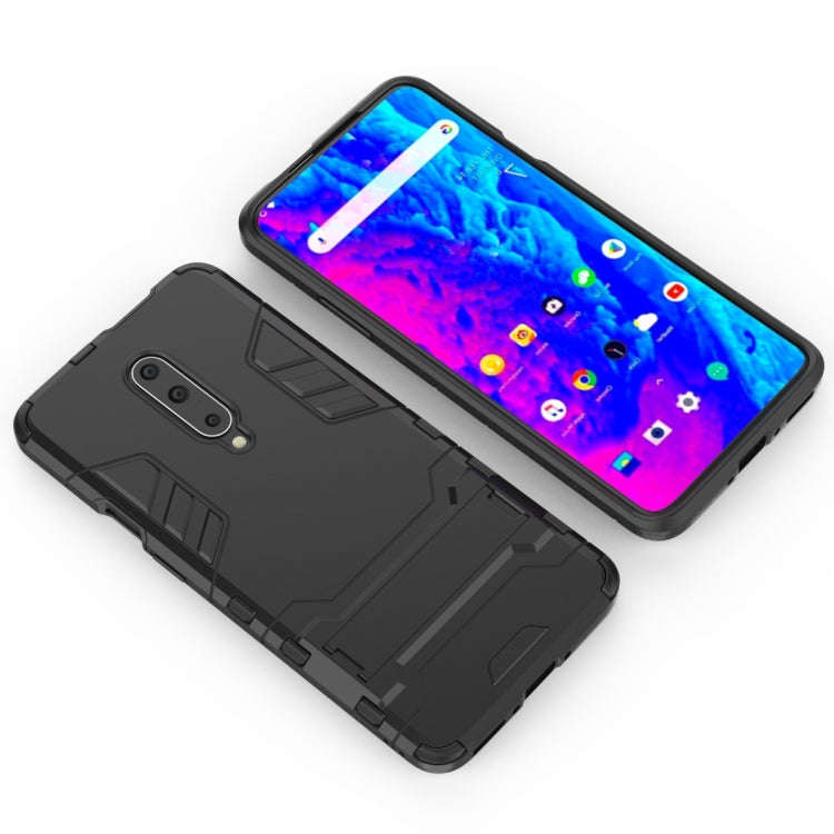 Shockproof PC + TPU Case for OnePlus 7 Pro, with Holder(Black)