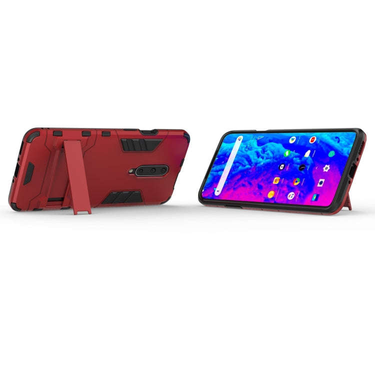 Shockproof PC + TPU Case for OnePlus 7 Pro, with Holder(Red)