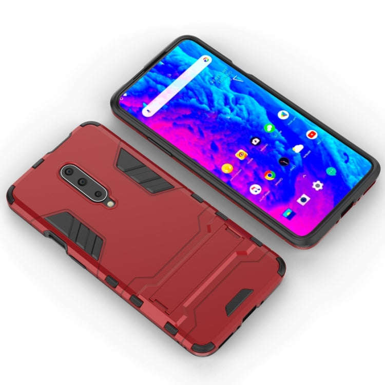 Shockproof PC + TPU Case for OnePlus 7 Pro, with Holder(Red)