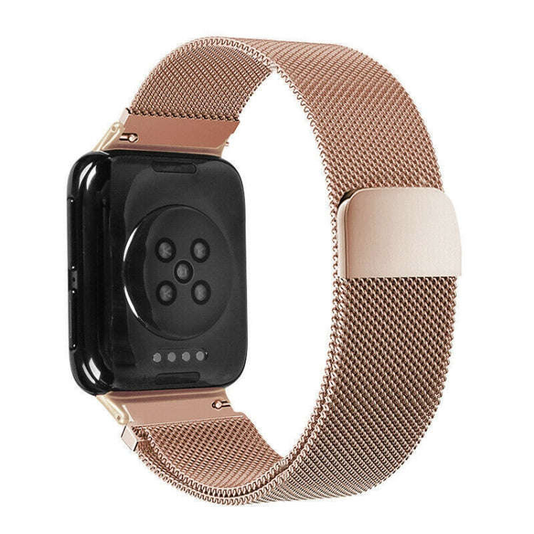 For OPPO Watch 41MM Smart Watch Milanese Stainless Steel Metal Watch Band(Rose)