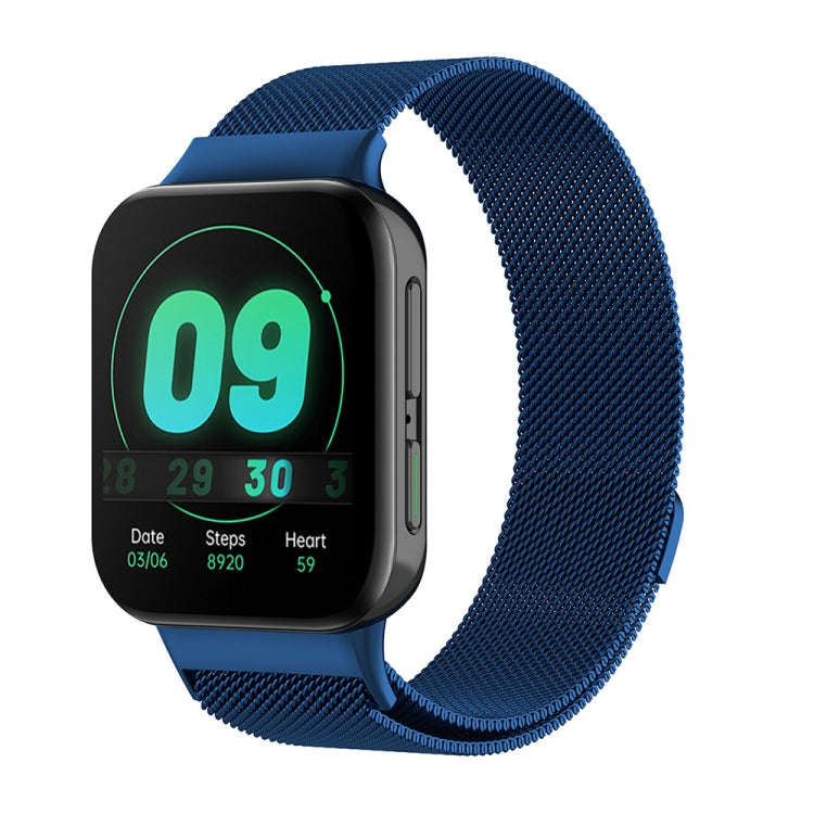 For OPPO Watch 41MM Smart Watch Milanese Stainless Steel Metal Watch Band (Blue)