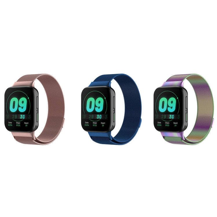 For OPPO Watch 41MM Smart Watch Milanese Stainless Steel Metal Watch Band (Blue)