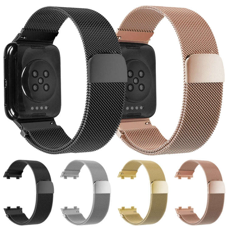 For OPPO Watch 41MM Smart Watch Milanese Stainless Steel Metal Watch Band(Gold)