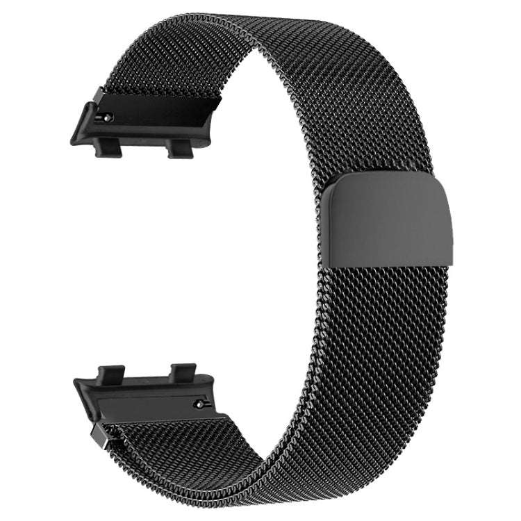 For OPPO Watch 46MM Smart Watch Milanese Stainless Steel Metal Watch Band(Black)