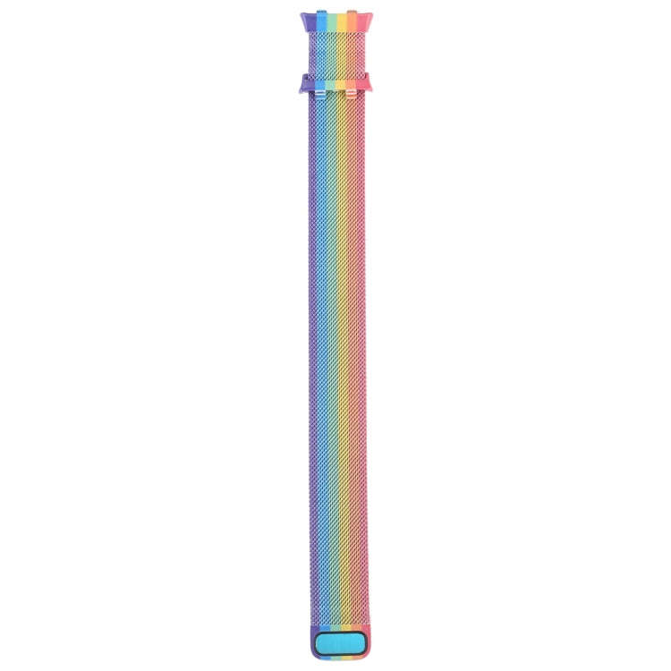 For OPPO Watch 46MM Smart Watch Milanese Stainless Steel Metal Watch Band (Rainbow Color)