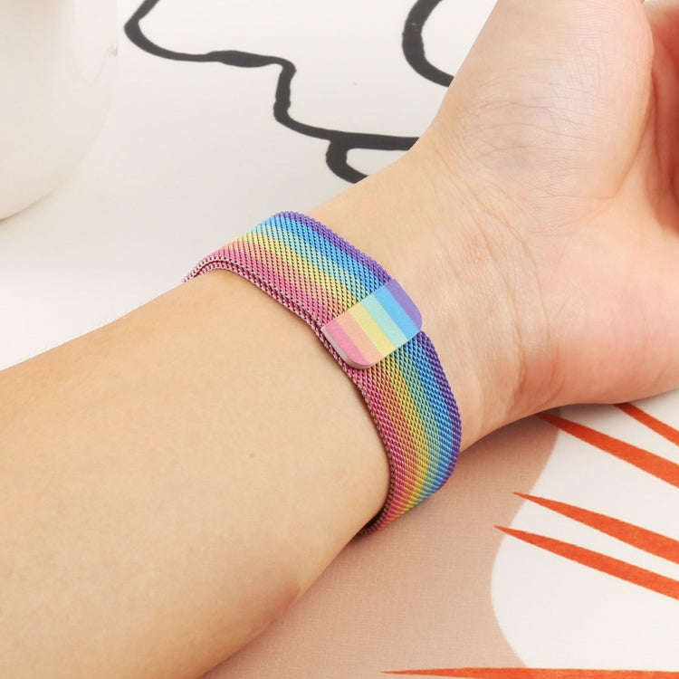 For OPPO Watch 46MM Smart Watch Milanese Stainless Steel Metal Watch Band (Rainbow Color)