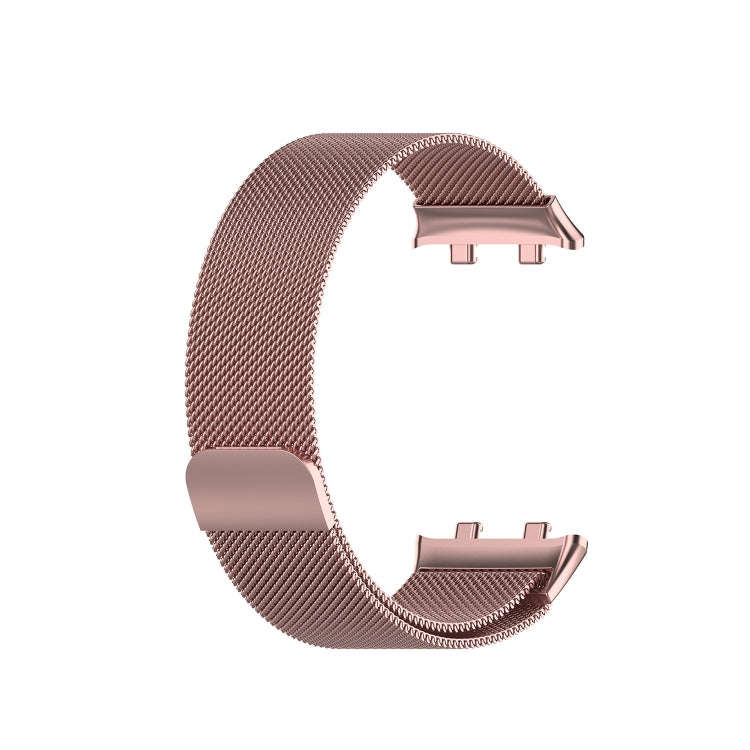 For OPPO Watch 46MM Smart Watch Milanese Stainless Steel Metal Watch Band (Rose Pink)