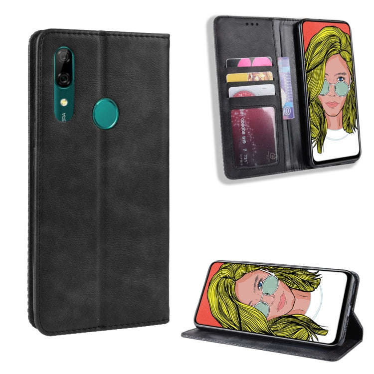 Magnetic Buckle Retro Crazy Horse Texture Horizontal Flip Leather Case for Huawei P Smart Z , wit...