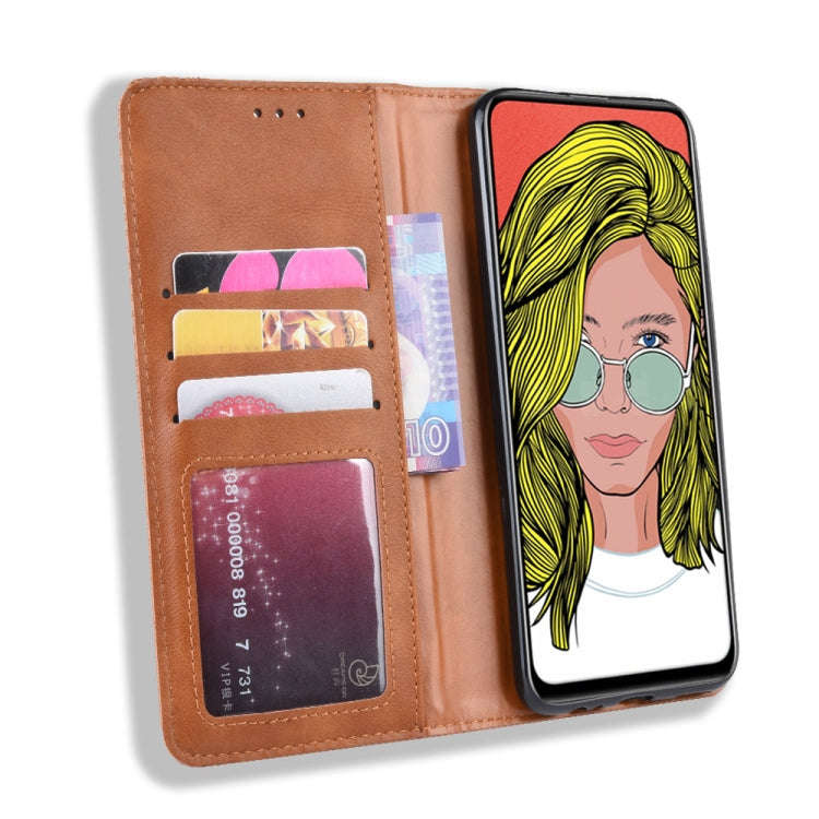 Magnetic Buckle Retro Crazy Horse Texture Horizontal Flip Leather Case for Huawei P Smart Z , wit...