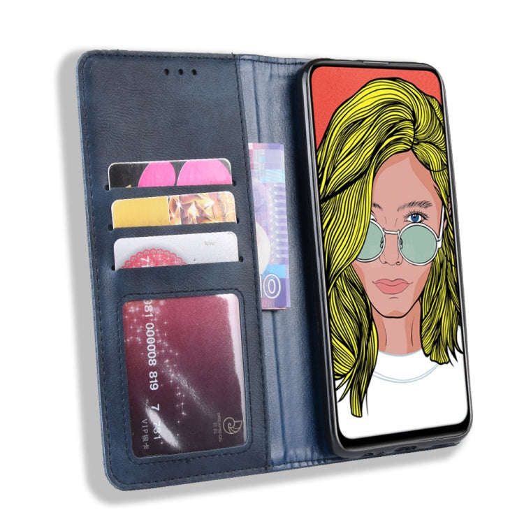 Magnetic Buckle Retro Crazy Horse Texture Horizontal Flip Leather Case for Huawei P Smart Z , wit...