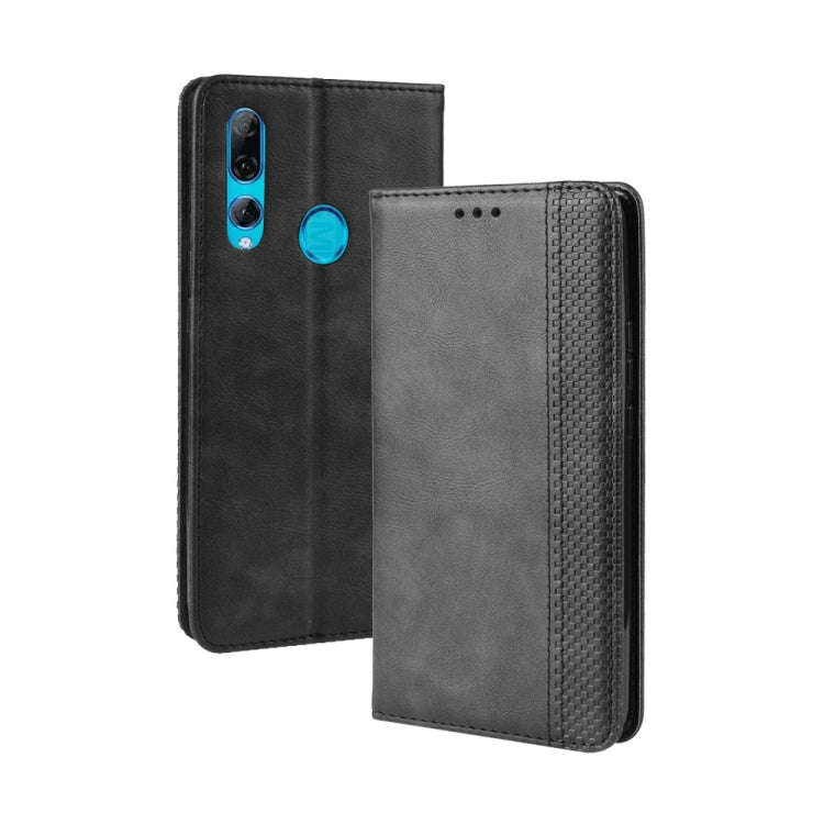 For Huawei Y9 Prime 2019 Magnetic Buckle Retro Crazy Horse Texture Horizontal Flip Leather Case w...