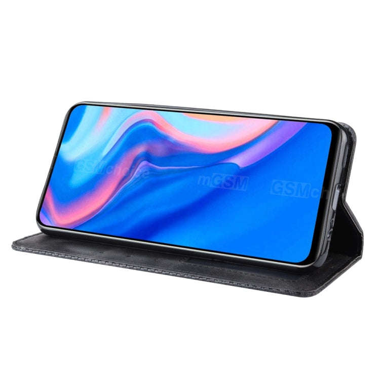 For Huawei Y9 Prime 2019 Magnetic Buckle Retro Crazy Horse Texture Horizontal Flip Leather Case w...