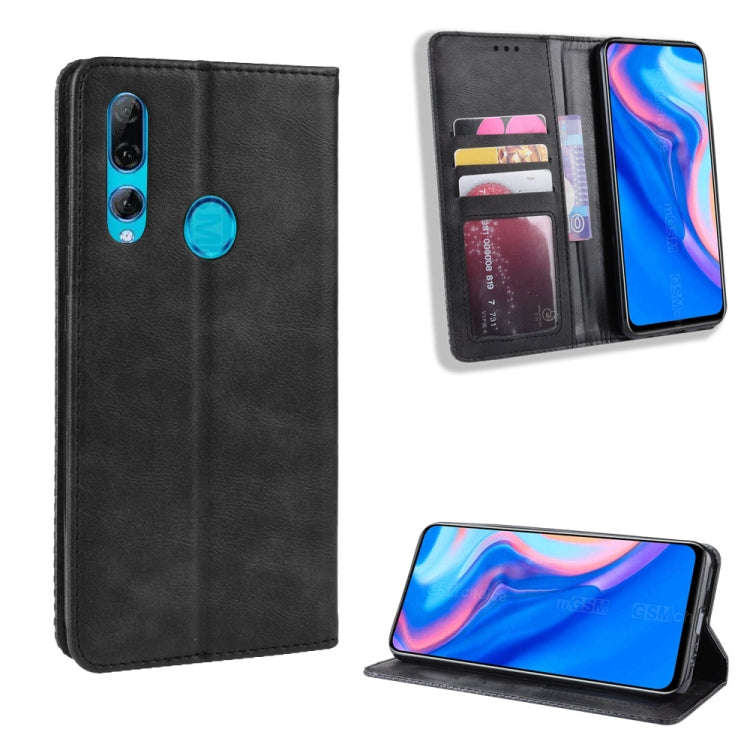 For Huawei Y9 Prime 2019 Magnetic Buckle Retro Crazy Horse Texture Horizontal Flip Leather Case w...