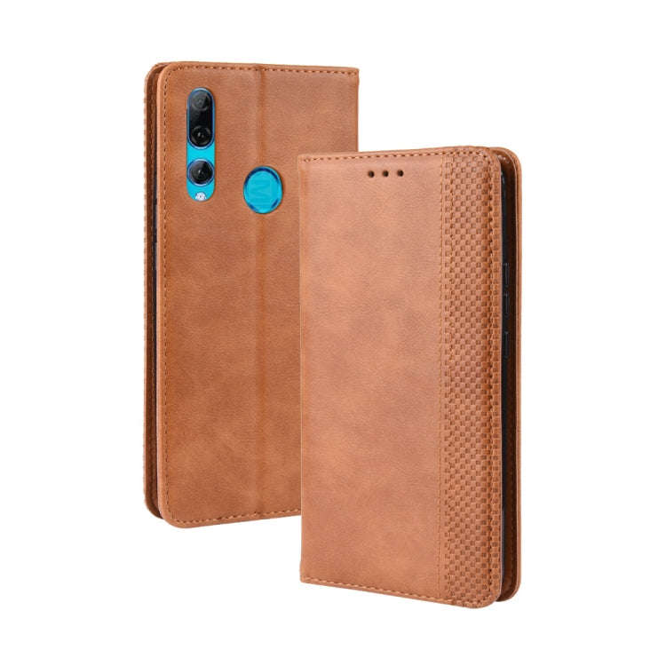 For Huawei Y9 Prime 2019 Magnetic Buckle Retro Crazy Horse Texture Horizontal Flip Leather Case w...