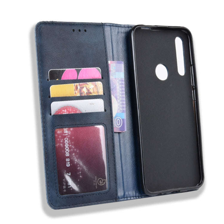 For Huawei Y9 Prime 2019 Magnetic Buckle Retro Crazy Horse Texture Horizontal Flip Leather Case w...