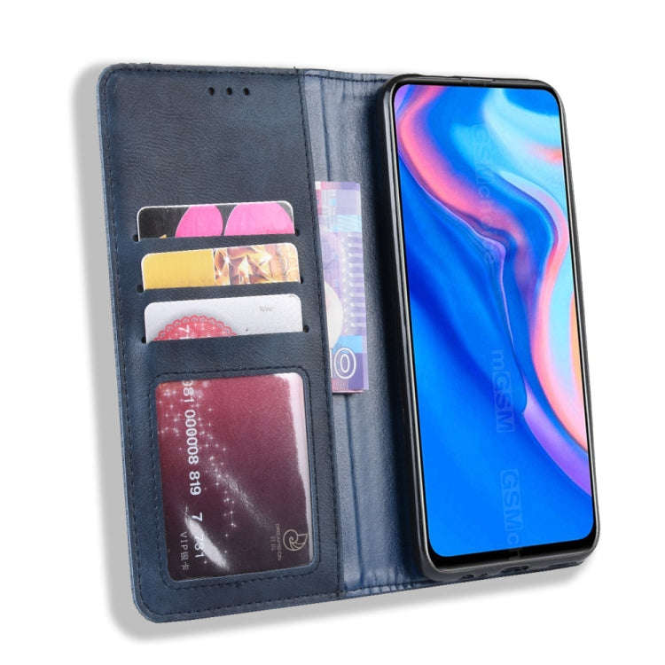 For Huawei Y9 Prime 2019 Magnetic Buckle Retro Crazy Horse Texture Horizontal Flip Leather Case w...