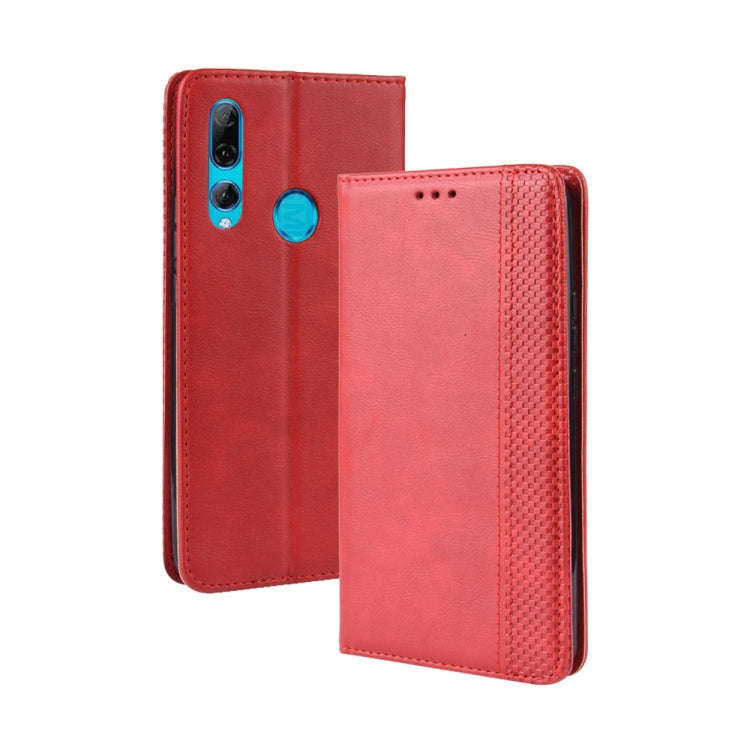 For Huawei Y9 Prime 2019 Magnetic Buckle Retro Crazy Horse Texture Horizontal Flip Leather Case w...