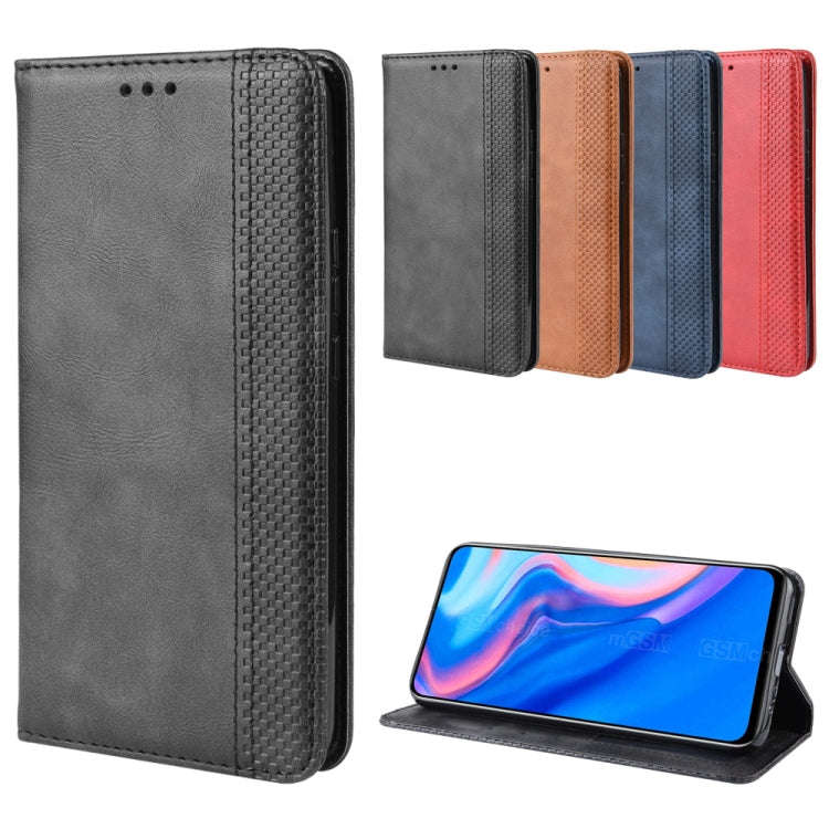 For Huawei Y9 Prime 2019 Magnetic Buckle Retro Crazy Horse Texture Horizontal Flip Leather Case w...