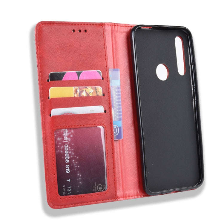 For Huawei Y9 Prime 2019 Magnetic Buckle Retro Crazy Horse Texture Horizontal Flip Leather Case w...