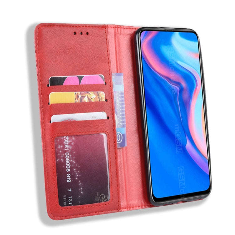 For Huawei Y9 Prime 2019 Magnetic Buckle Retro Crazy Horse Texture Horizontal Flip Leather Case w...