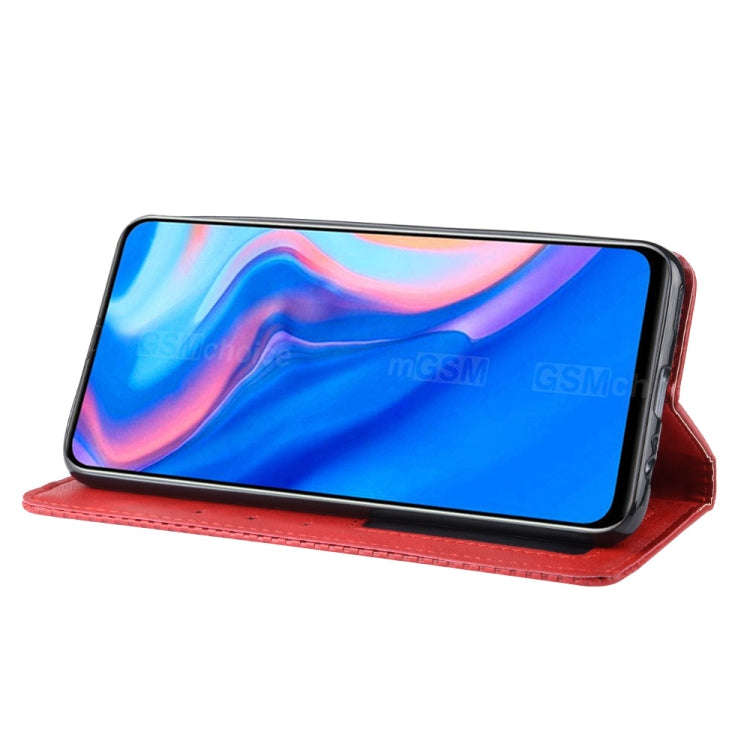 For Huawei Y9 Prime 2019 Magnetic Buckle Retro Crazy Horse Texture Horizontal Flip Leather Case w...