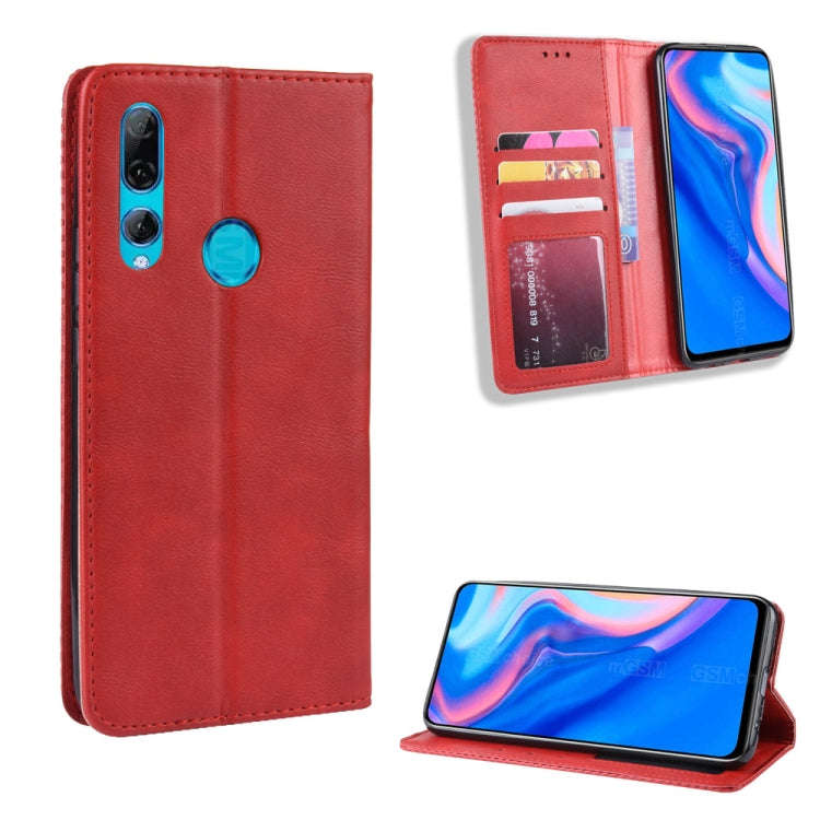 For Huawei Y9 Prime 2019 Magnetic Buckle Retro Crazy Horse Texture Horizontal Flip Leather Case w...