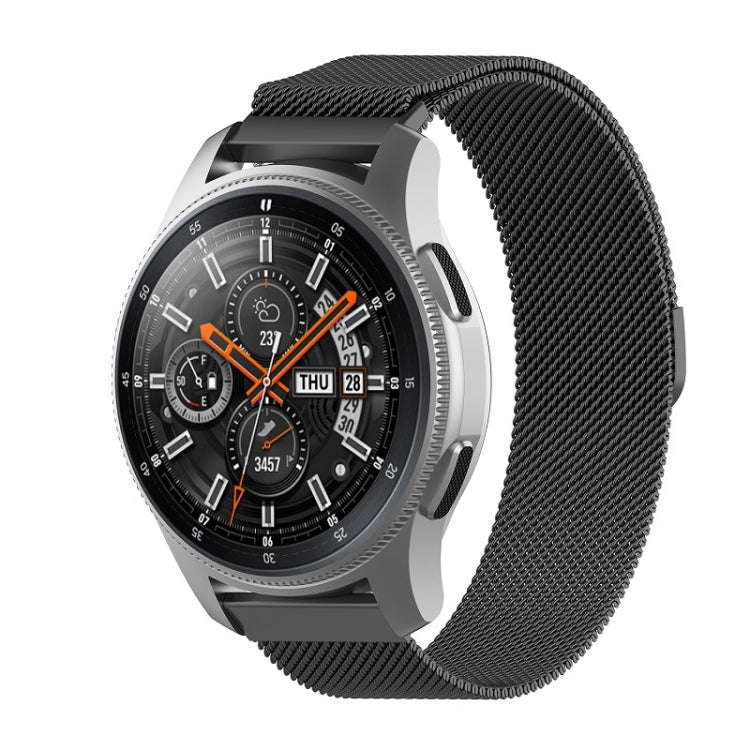 For Honor Magic Watch 2 42MM/Galaxy Active2 20mm Milan Stainless Steel Mesh Watch Band(Black)