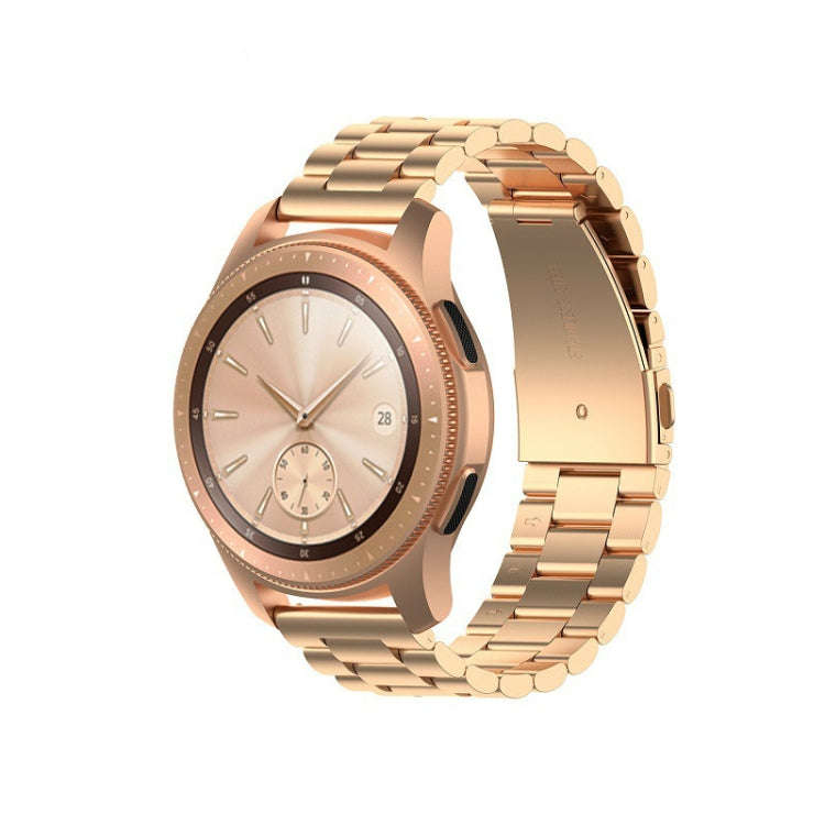 For Xiaomi MI/Huawei Glory S1 18mm Three Beads Stainless Steel Watch Band 18mm(Rose Gold)