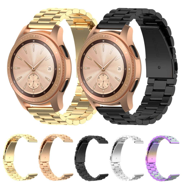 For Xiaomi MI/Huawei Glory S1 18mm Three Beads Stainless Steel Watch Band 18mm(Rose Gold)