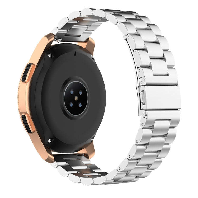 For Huami GTS/Galaxy Watch 42/40/44 20mm 3-Beads Stainless Steel Watch Band(Silver)