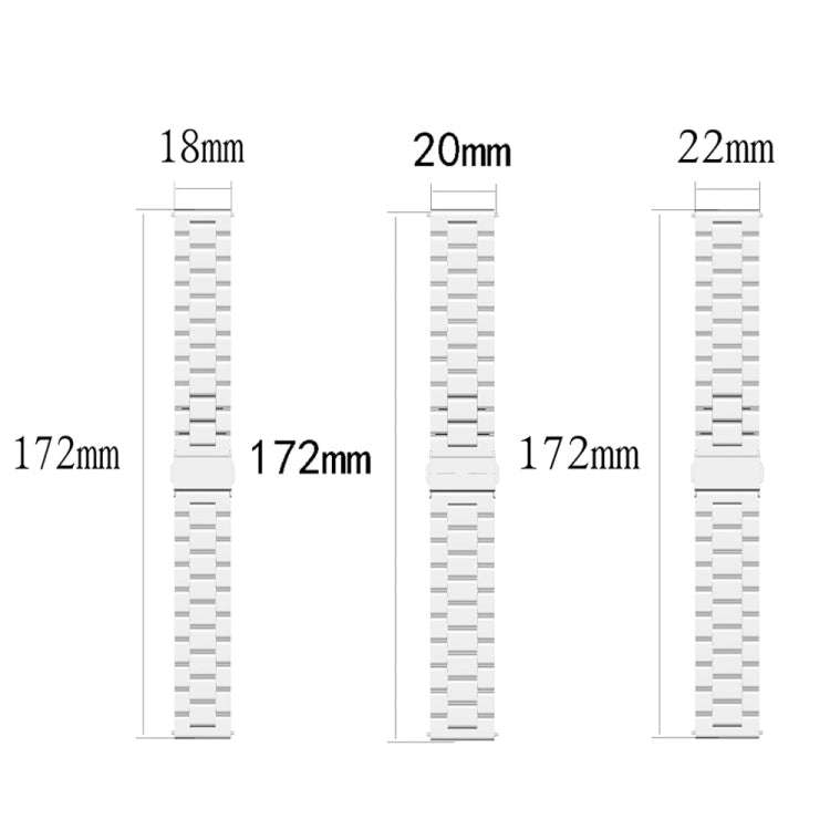 For Huami GTS/Galaxy Watch 42/40/44 20mm 3-Beads Stainless Steel Watch Band(Silver)