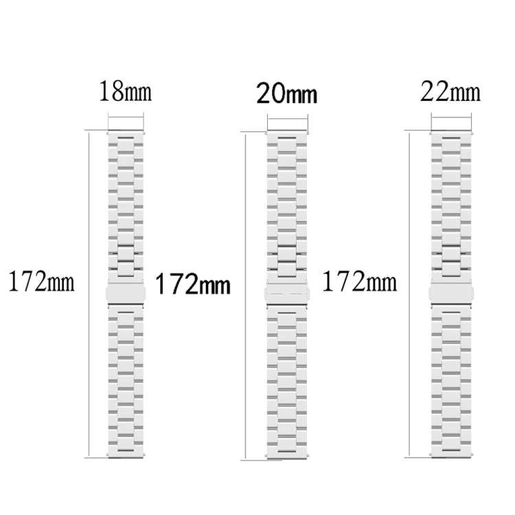 For Huawei GT2/GT/Samsung Galaxy Watch 46mm R800/Samsung Gear S3 22mm 3-Beads Stainless Steel Wat...