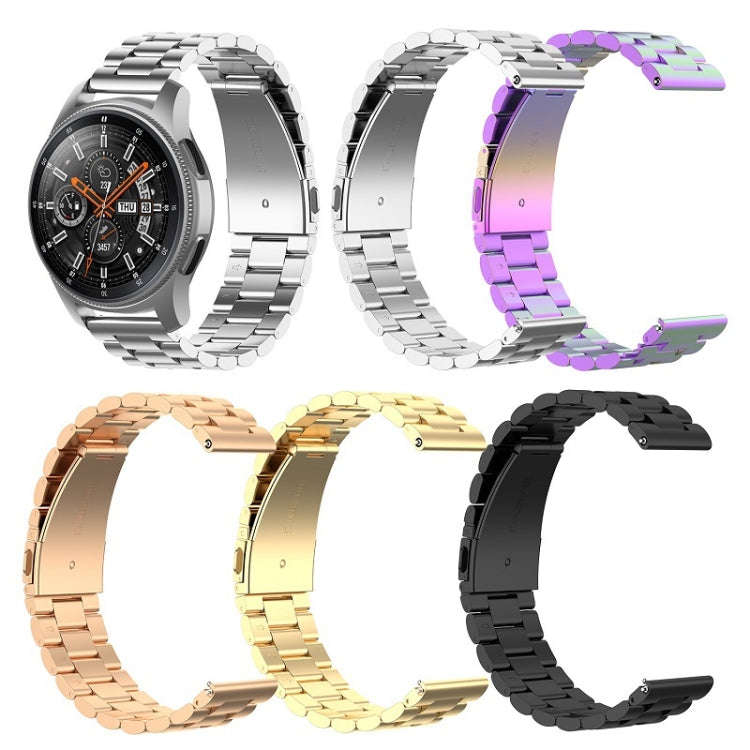 For Huawei GT2/GT/Samsung Galaxy Watch 46mm R800/Samsung Gear S3 22mm 3-Beads Stainless Steel Wat...
