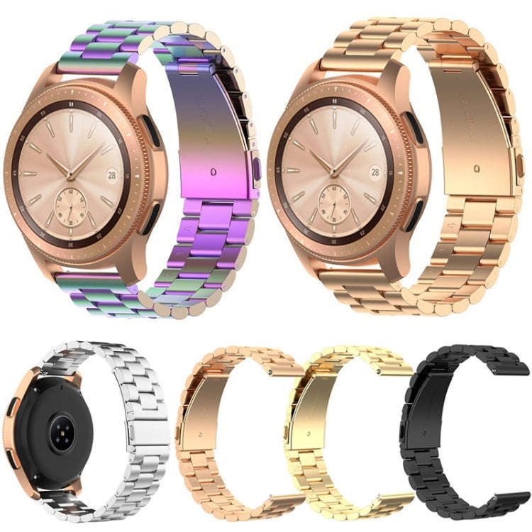 For Huawei GT2/GT/Samsung Galaxy Watch 46mm R800/Samsung Gear S3 22mm 3-Beads Stainless Steel Wat...