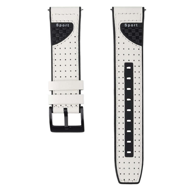 22mm For Huawei Watch GT2e / GT2 46mm Silicone Skin Carbon Fiber Watch Band(White)