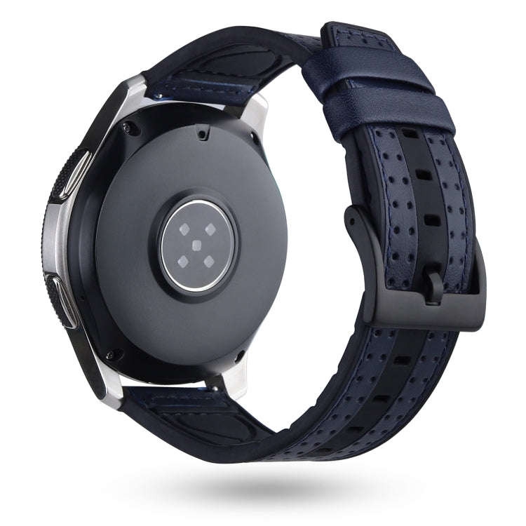 22mm For Huawei Watch GT2e / GT2 46mm Silicone Skin Carbon Fiber Watch Band(Blue)