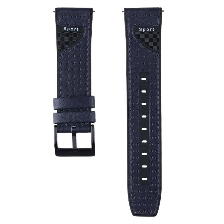 22mm For Huawei Watch GT2e / GT2 46mm Silicone Skin Carbon Fiber Watch Band(Blue)