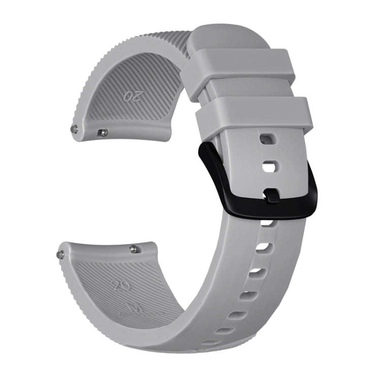 20mm For Huami Amazfit GTS / Samsung Galaxy Watch Active 2 / Gear Sport Silicone Watch Band(Gray)