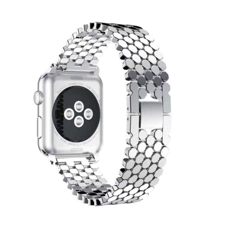 For Apple Watch Series 7 45mm / 6 & SE & 5 & 4 44mm / 3 & 2 & 1 42mm Honeycomb Stainless Steel Wa...