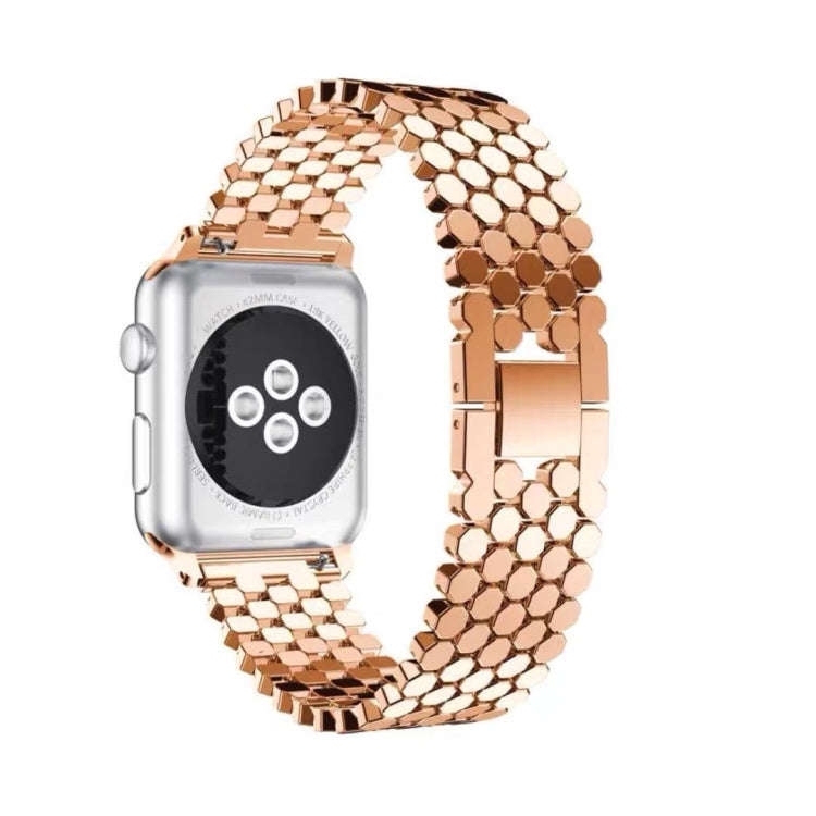 For Apple Watch Series 7 45mm / 6 & SE & 5 & 4 44mm / 3 & 2 & 1 42mm Honeycomb Stainless Steel Wa...