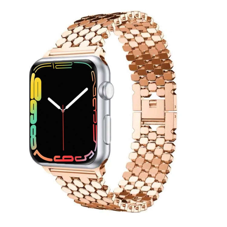 For Apple Watch Series 7 45mm / 6 & SE & 5 & 4 44mm / 3 & 2 & 1 42mm Honeycomb Stainless Steel Wa...