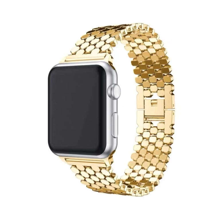 For Apple Watch Series 7 45mm / 6 & SE & 5 & 4 44mm / 3 & 2 & 1 42mm Honeycomb Stainless Steel Wa...