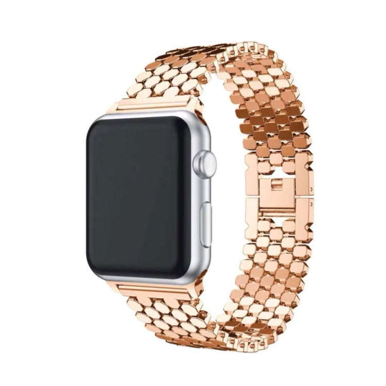 For Apple Watch Series 7 45mm / 6 & SE & 5 & 4 44mm / 3 & 2 & 1 42mm Honeycomb Stainless Steel Wa...
