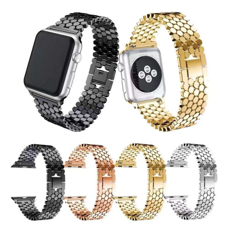 For Apple Watch Series 7 45mm / 6 & SE & 5 & 4 44mm / 3 & 2 & 1 42mm Honeycomb Stainless Steel Wa...