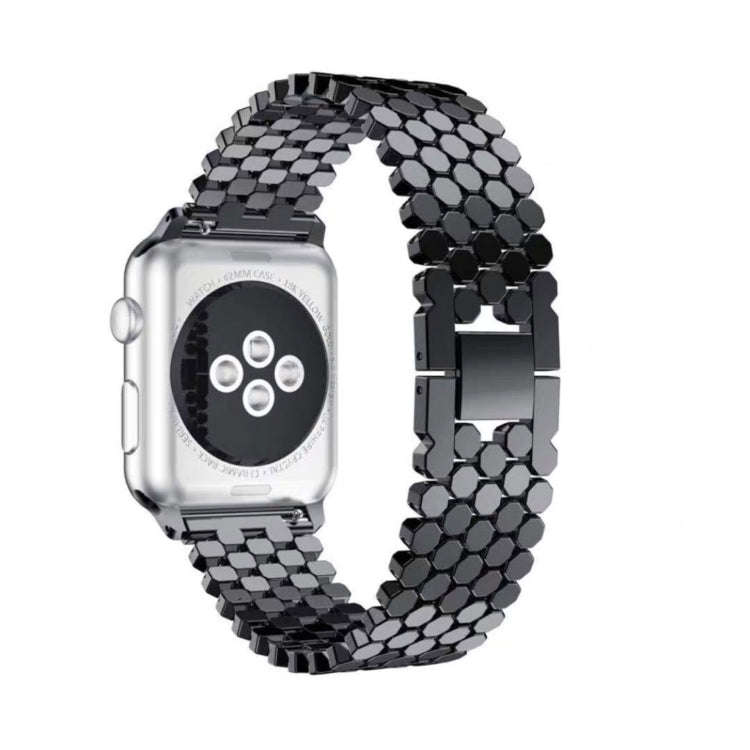 For Apple Watch Series 7 41mm / 6 & SE & 5 & 4 40mm / 3 & 2 & 1 38mm Honeycomb Stainless Steel St...