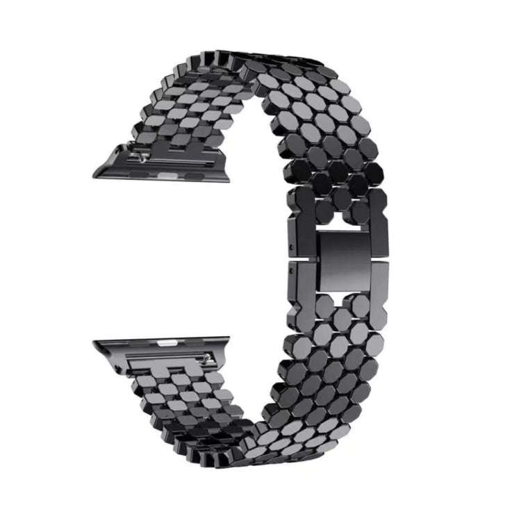 For Apple Watch Series 7 41mm / 6 & SE & 5 & 4 40mm / 3 & 2 & 1 38mm Honeycomb Stainless Steel St...
