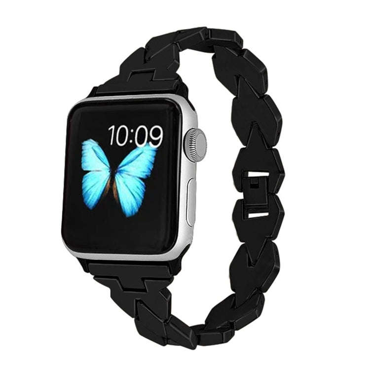 For Apple Watch Series 7 41mm / 6 & SE & 5 & 4 40mm / 3 & 2 & 1 38mm Diamond Stainless Steel Watc...