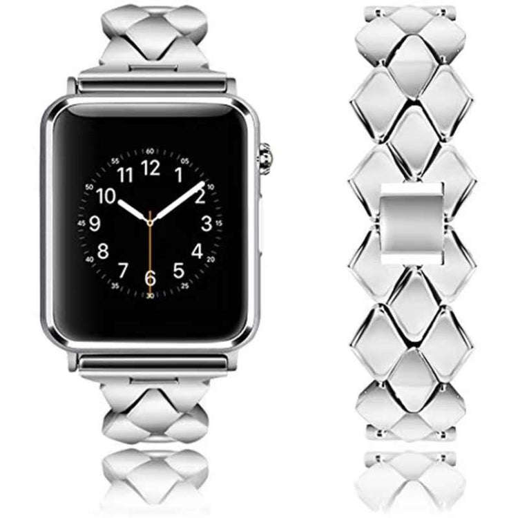 For Apple Watch Series 7 41mm / 6 & SE & 5 & 4 40mm / 3 & 2 & 1 38mm Diamond Stainless Steel Watc...